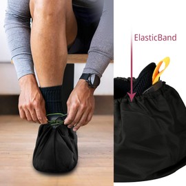 MELGO 1 Pair Reusable Shoe Covers, Slip Resistant Washable Overshoes, Waterproof Boot Covers, and Dustproof Overshoes for Household Carpet Floor Protection (Coffee)