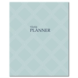 Monthly/Weekly Undated Year Long Planner, 8x10", durable, flexible and lightweight (Teal Diamonds)