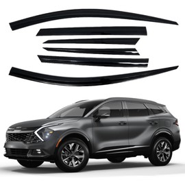 AUTOCLOVER Tape-On Rain Guards Window Visors 6 Pcs Set for Kia Sportage 2023 2024 2025 / Window Deflectors, Out-Channel Vent Shades (Smoked)