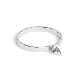 COACH Women's Signature Quilted Heart Charm Bangle Bracelet