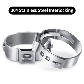 50 PCS 3/4 Inch PEX Cinch Clamps, 304 Stainless Steel PEX Fittings Clamps Pinch Ring Crimp Rings for PEX Tubing Pipe Fitting Connections (Silver-3/4inch(50PCS))