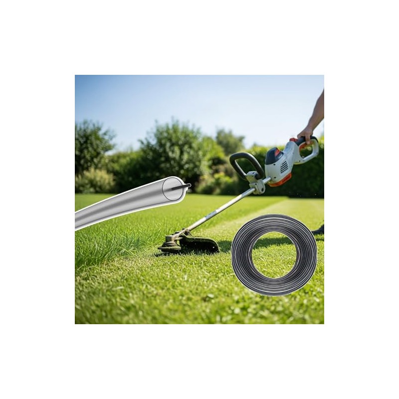 Hochleistungs-Trimmerfaden 2,4 mm x 15 m Rundprofil Grau, robuster Mähfaden