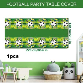 Football Tablecloth, Football Decorative Tablecloth, Football Tablecloth, Plastic Tablecloth, 220 x 130 cm, Football Printed Tablecloth, for Decoration, Bundesliga, Champions League, Birthday, Party