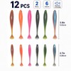 12 Pack Lifelike Paddle Tail Swimbaits for Bass, Trout, Walleye