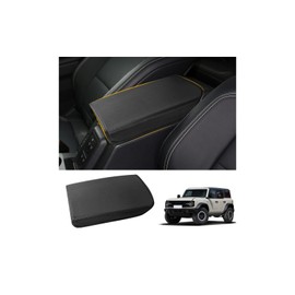JYMAOYI Center Console Cover Compatible with Ford Bronco 2021 2022 2023 2024 2025 2/4-Door, Microfiber Leather Armrest Box Lid Protector Cover for Ford Bronco Accessories (Not Fit for Bronco Sport)