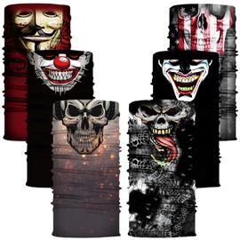 NavlPlasir 6 Pack Neck Gaiter Face Mask Bandana Scarf Balaclava for men women (B-Multi-B)