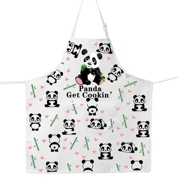 MYSOMY Panda Bear Apron Panda Cooking Apron Panda Lover Gifts