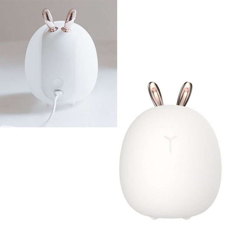 Silicone Night Light USB Rechargeable LED Light Source Cute Rabbit