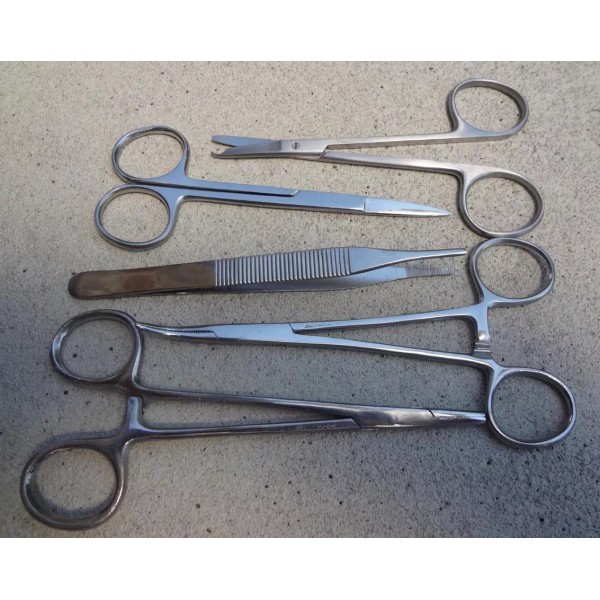 TM 5 PCS SUTURE SCISSORS FORCEPS HEMOSTATS NEEDLE HOLDERS