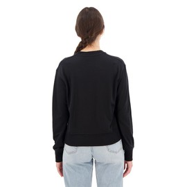 Icebreaker Merino Wool Crush Sweatshirt for Women, Crewneck - Soft Lyocell Fabric - Long Sleeve Pullover for Casual Wear, Black II, Small