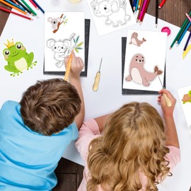 JSRQT Pricking Set Needle Children from 3 Prikelnadel with 2 Pricking Needles 2 Pricking Felt 10 Embroidery Pictures Tingling Art Kit Safe & Designed Craft Items