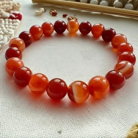 Natural Crystal Gemstone Carnelian 8mm Beads Healing Women Men Stretch Bracelet