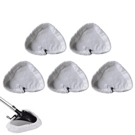 FANGWSSIBEI 5Pcs Clean Steam Mop Pads Reusable Steam Mop Pads Triangular Washable Microfiber Cleaning Pad for Compatible X5 Steam Mops and H2O (White)