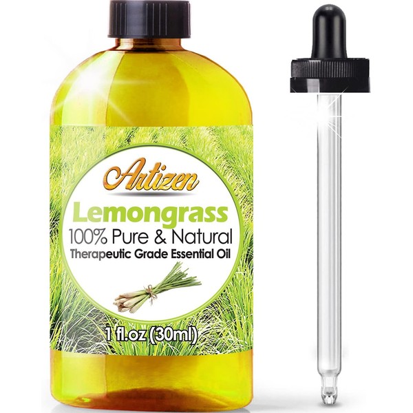 Artizen Lemongrass Essential Oil (100% Pure & Natural - UNDILUTED) Therapeutic Grade - Huge 1oz Bottle - Perfect for Aromatherapy, Relaxation, Skin Th