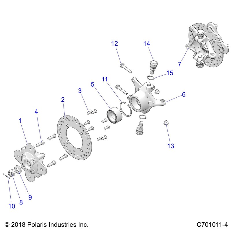 Polaris 5143615 Machined Left Wheel Bearing Carrier