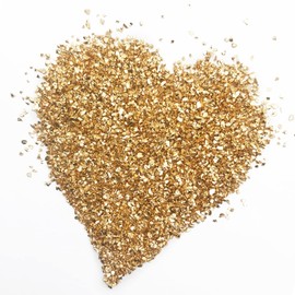 LYFJXX 1 lb Crushed Glass Glitter for Crafts, DIY Nail Art, Vase fillers for Centerpieces Table Scatter, Irregular Chips, Wedding Decoration, Home Decor (Gold)