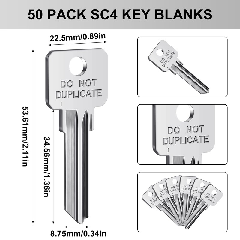 MorningRo 50 Pcs Do Not Duplicate Key Blanks Metal Key
