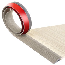BNELL Floor Transition Strip Self Adhesive-PVC Carpet & Floor Edging Trim Strip,Threshold Transitions Suitable for Threshold Height Less Than 10mm (9.84FT_Gray Wood Grain)