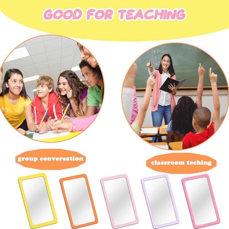 yisncka 5 Pcs Small Mirrors for Kids Unbreakable Shatter Proof