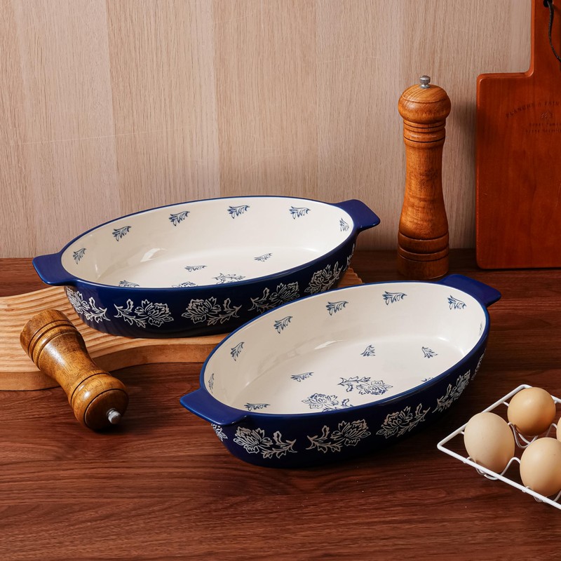 Wisenvoy Casserole Dish Baking Dish Ceramic Au Gratin Baking Dish