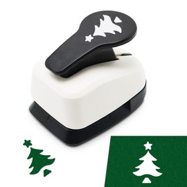 Christmas Punch, 1 inch Paper Punch for Christmas, Shape Hole Punches, Christmas Tree Punches for Paper Crafting, Pine Tree Puncher Lever Action Crafts Punch, Xmas Hole Punch for Scrapbooking DIY Arts
