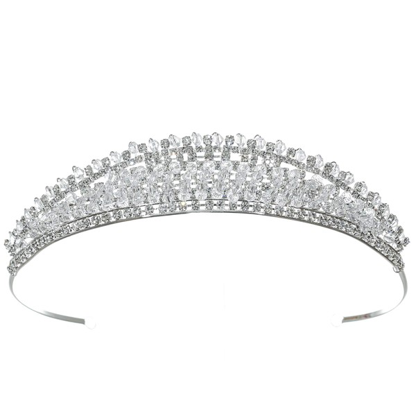 Radiant Rhinestone Crystal Beads Bridal Wedding Tiara Crown T1198