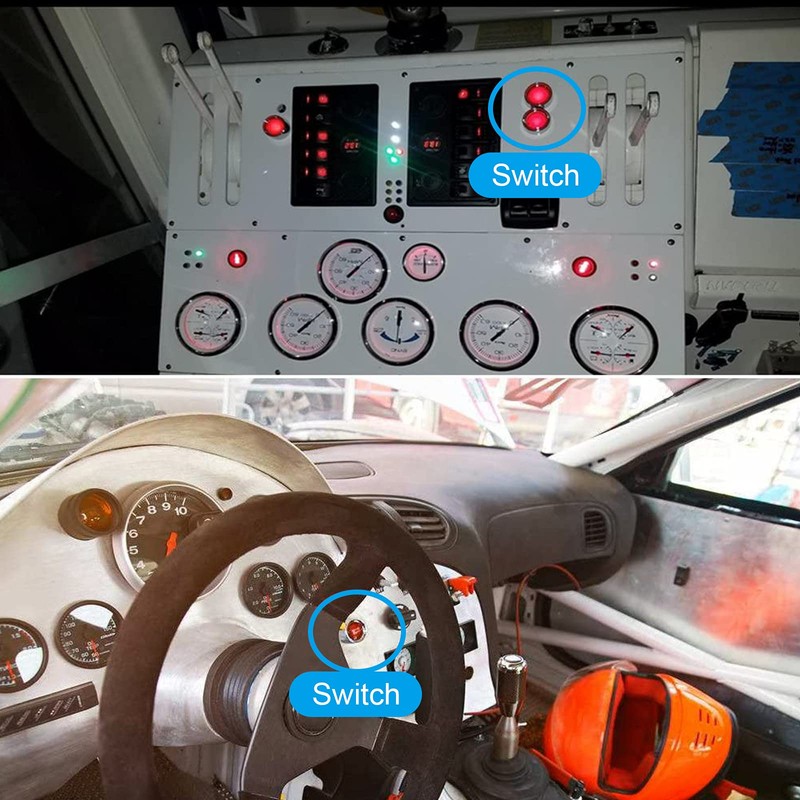 RUIZHI Engine Start Button, Multifunctional Car Ignition Switch, LED Start