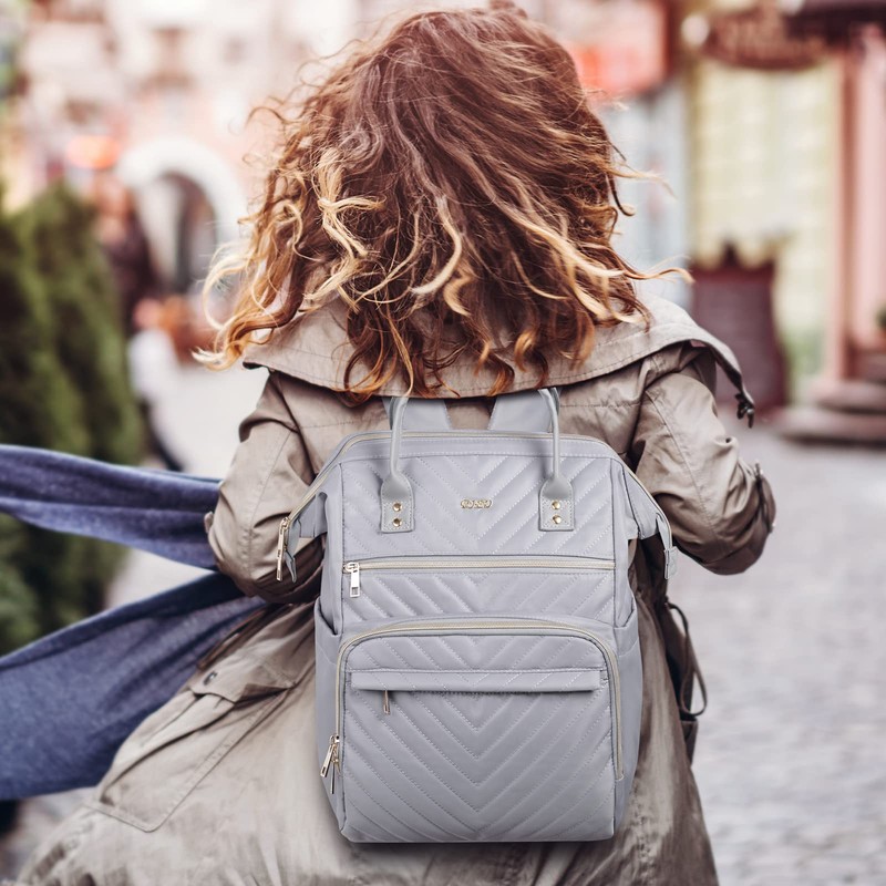 RJEU Laptop Backpack Women 15.6in,Ladies Rucksack Handbag for Work Travel,Smart