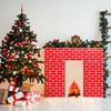Fullhawl 3D Artificial Red Brick Cardboard Fireplace 39 x 35