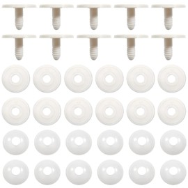 TOAOB 20 Set 45mm Doll Joints for Amigurumis Crochet White Movable Plastic Animals Safety Joints for Crochet Accessories Stuffed Animals Crafts Puppets Limbs and Arm Leg Neck Joints Doll Making