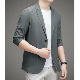 TASOGARA Men's Wrinkle Resistant Ultra Thin Ice Silk Suit Jacket, Cool to Touch, Swiss Silk Suit Jacket, Ultra Thin, Sweat Absorbent, Quick Drying, Breathable, Blazer, Ice Silk, Casual, Business,