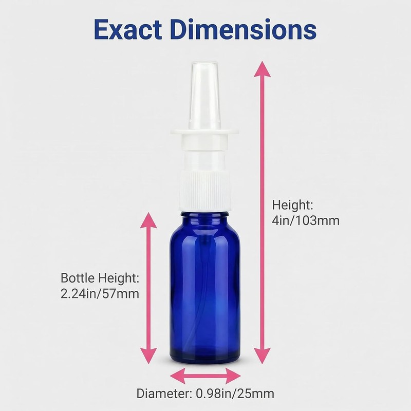 ericotry 6PCS 10ml/0.34oz Empty Glass Refillable Nasal Spray Bottles Fine