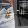 HEZEN Smile Angel Keychain,Car Key Pendant,Key Chain Charm, (Light Gold)