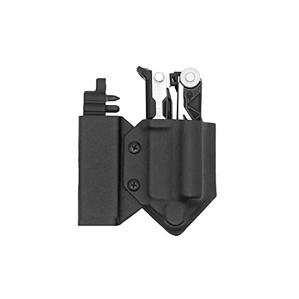 Clip & Carry Kydex Multitool Sheath for GERBER CENTER-DRIVE w/ Optional Bit Sidecar Holder ~ Made in USA (Multi-tool & Bits not included) Multi Tool Holster (BLACK, TOOL SHEATH w/ BIT SIDECAR)