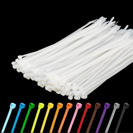 Armpow Pack of 500 300 mm x 4.8 mm Nylon Cable Ties UV Resistant Self-Locking Plastic Cable Ties UV Resistant with 50 lbs Tensile Strength for Indoor and Outdoor Use (White)