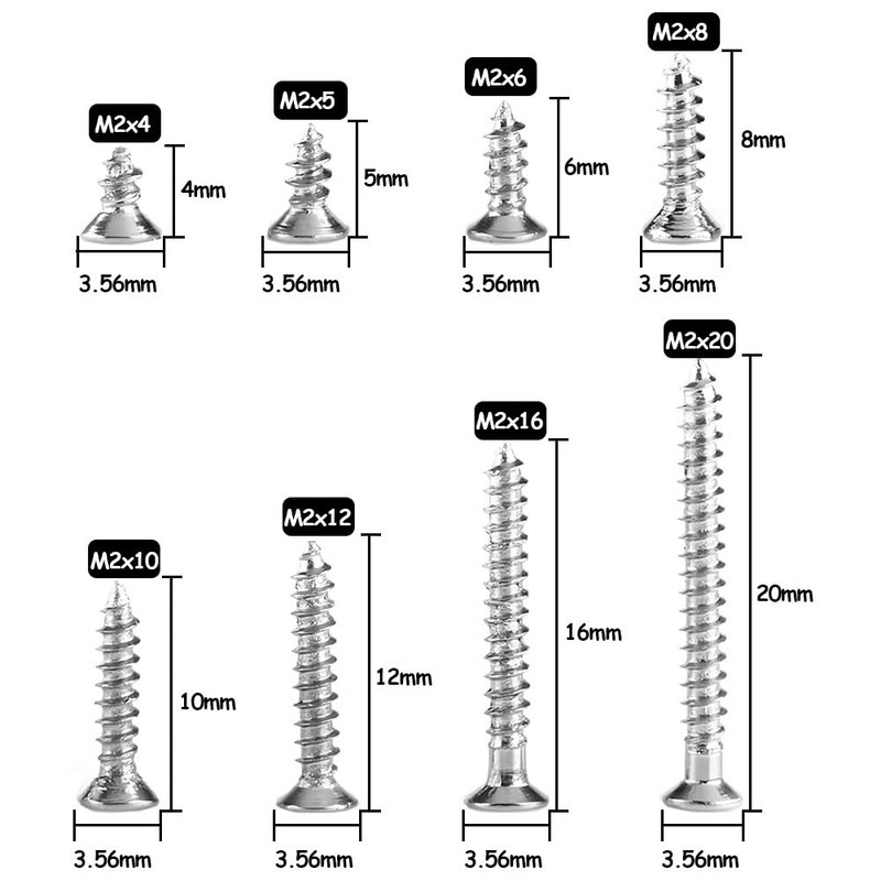 Kigauru 800 Pcs Self Tapping Screws Carbon Steel Screw Set