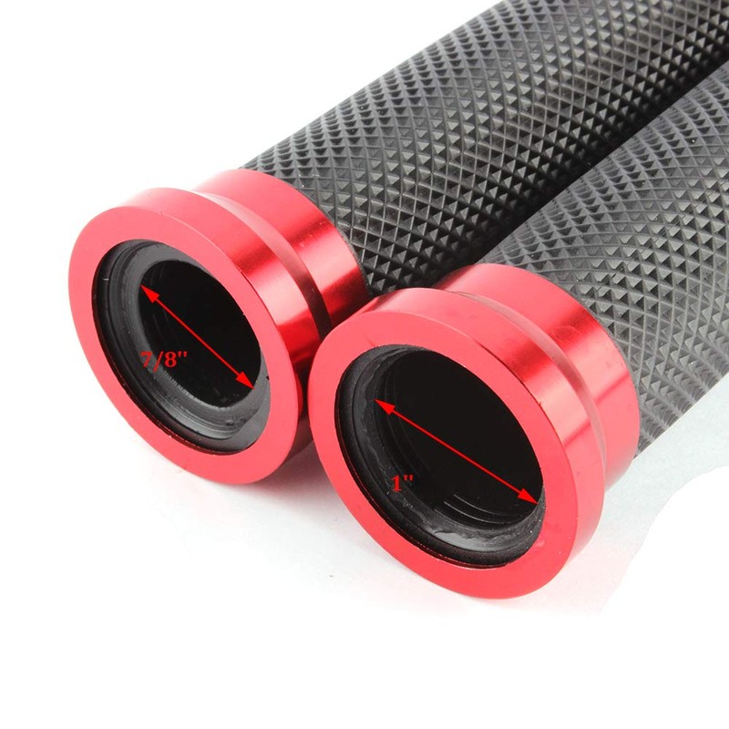 Motorcycle 7/8" CNC Hand Grips Aluminum Rubber Gel Handlebar for