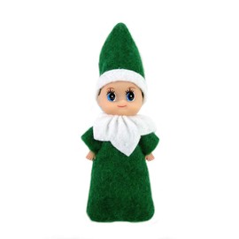 WULEEUPER Tiny Baby Elf Doll | Christmas Miniature Elf Doll | Baby Elves Dolls Toys | Xmas Decoration Gift (Green boy)