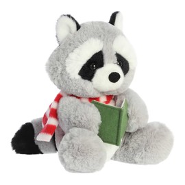 Aurora® Festive Holiday Carolers™ Ramble Raccoon™ Stuffed Animal - Seasonal Cheer - Heartwarming Gifts - Gray 8.5 Inches
