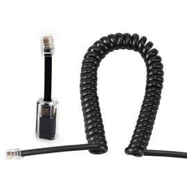 Telephone Cord Detangler Landline Phones Handset Curly Extended Cord Untangler Uncoiled 7.5ft Coiled 1.2ft Cable and 360 Degree Rotating Anti-Tangle Swivel Cord Telephone Accessory RJ9 4P4C(2 of Pack)