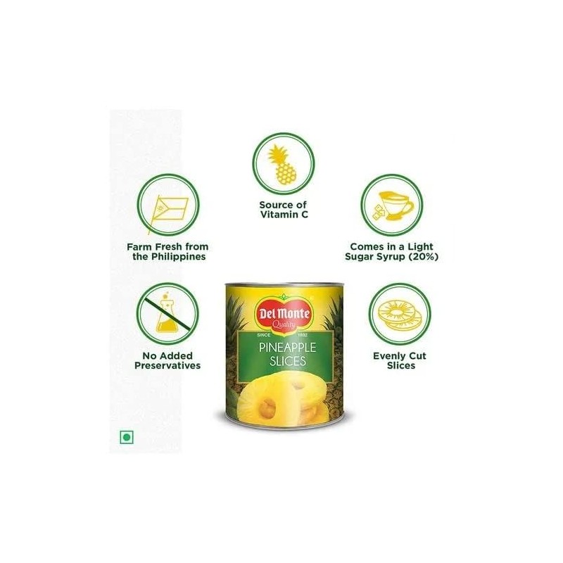 Del monte - Sliced Pineapple in own juice 435g