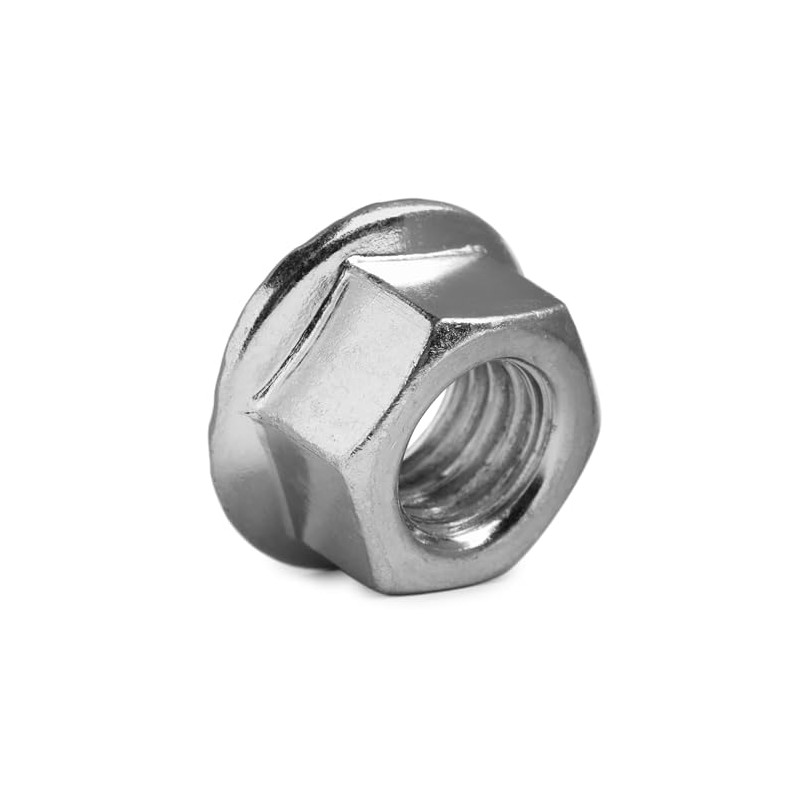 M10 Hexagon Nut With Non-Serrated Flange Steel cl.8 Zinc Plated