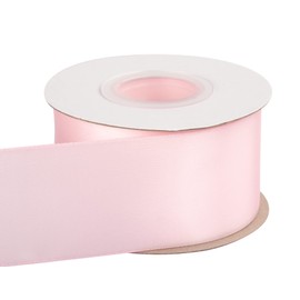 2" Inch Double Faced Satin Ribbon Lt. Pink Solid Polyester Craft Ribbon - 25 Yards Perfect for Gift Wrapping, Crafts, Wreath, Wedding Party Ceremony Decoration, Floral Arrangement, Sewing