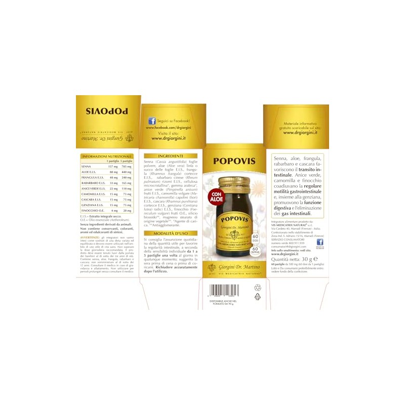 POPOVIS PASTIGLIE 500 MG 30 G
