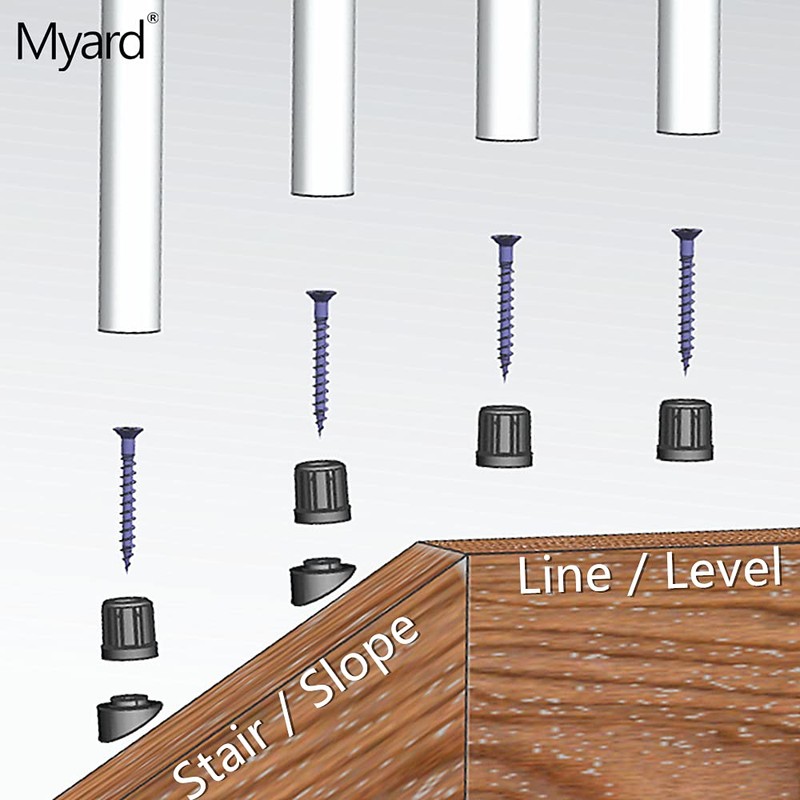 Myard 3/4" Anti-UV Black Baluster Connectors 50pcs for 25 Round