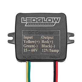 LEDGlow Golf Cart Battery Voltage Reducer for Electric EZGO, Yamaha, Club Car, ICON, Evolution, Tomblerin, Star EV - Converts 15-72-Volts to 12-Volts for Underglow LED Lighting Kit & Other Accessories