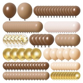 Uniquer Brown Balloons Garland Kit, Confetti Latex Balloons Arch Kit, Wedding Jungle Safari Birthday Party Decorations