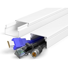 Delamu Cord Hider, 34in Covers for Wires on Wall, Medium, White