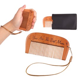 Labor Comb Set, Birth Wooden Engraved Comb Birthing Comb for Labor Childbirth Hair Comb with Storage Bag & Lanyard Pregnancy Comb Labor and Birthing Essentials Gifts for Women
