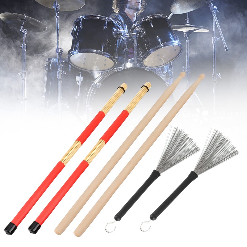 Drumstick Kit Rute Brush Damper Drum Set Musical Instrument Playing